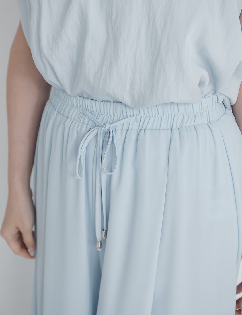 Flowy Layered Chiffon Plus Size Wide Leg Pants