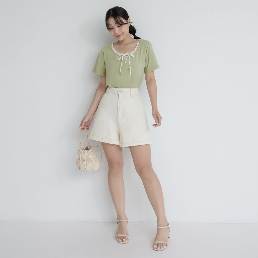 Korean Style Layered Faux Two-Piece Plus Size Top