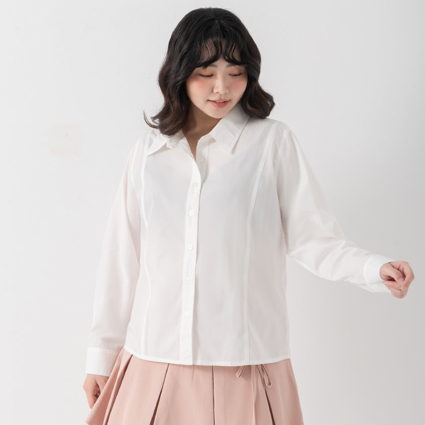 Apple-Shaped Friendly! Perfect Fit Seamed Versatile Plus Size Shirt