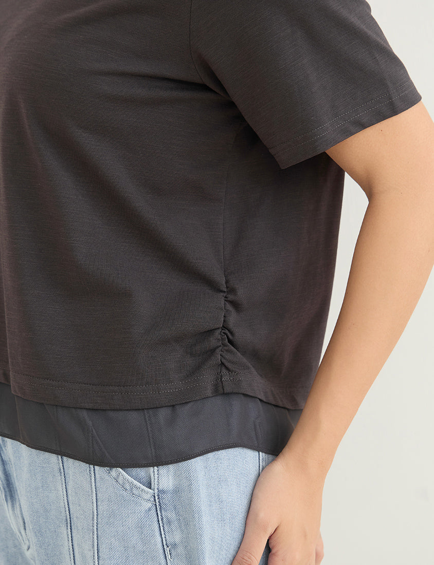 Silky Cool Sorona Mesh Panel Plus Size Tee