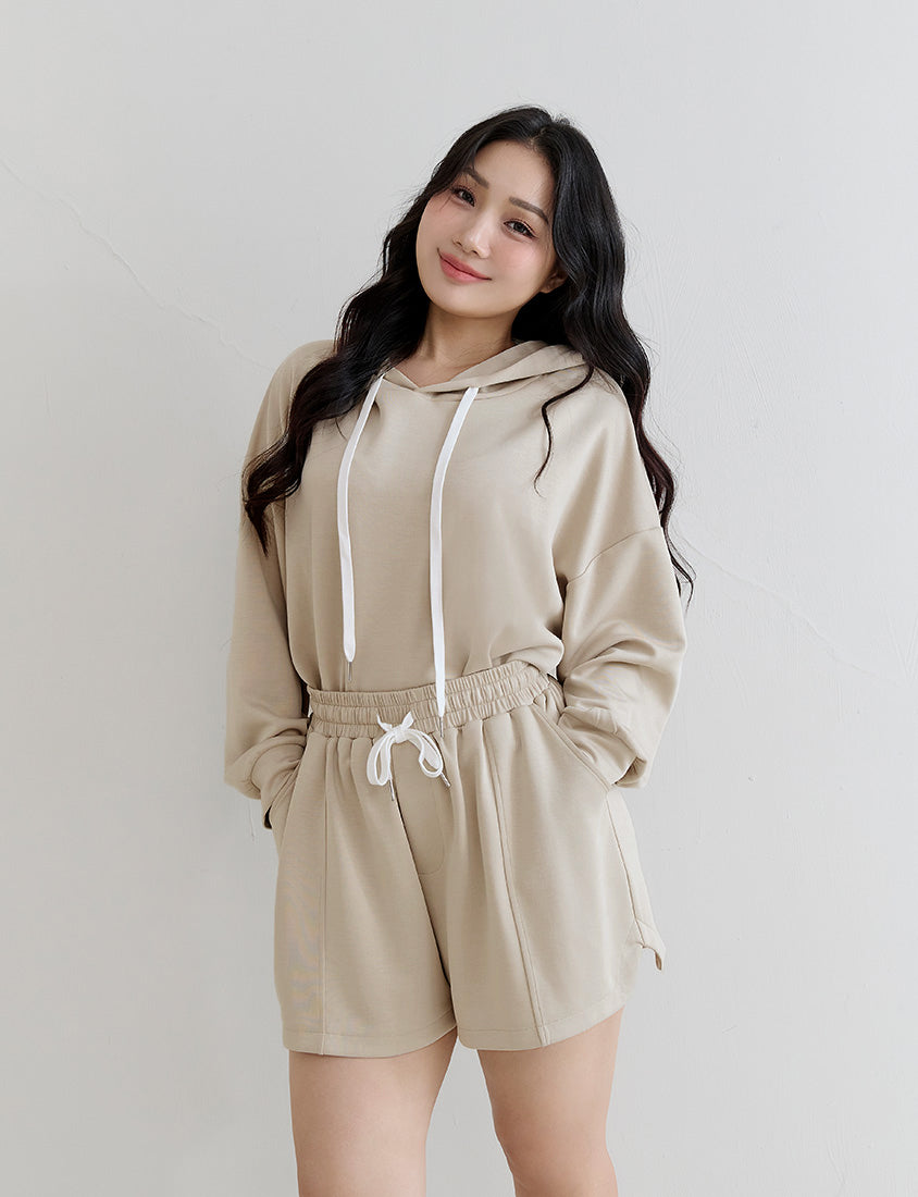 Cloud Cotton Multi-Color Cropped Plus Size Hoodie