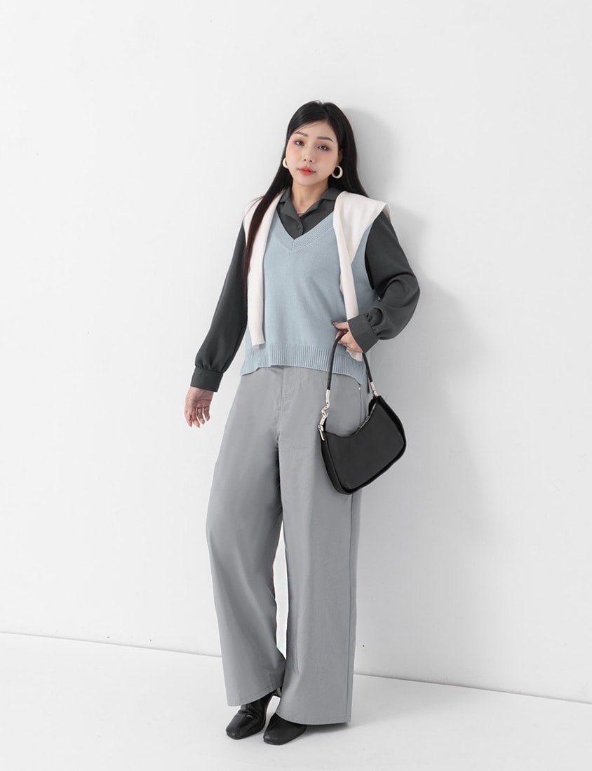 MISS. Soft Tencel Silky Wool Plus Size Knit Vest