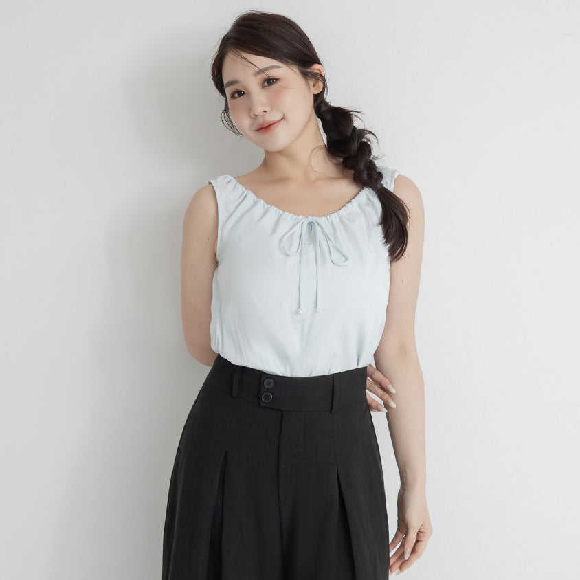 Cooling Drawstring Sleeveless Plus Size Top