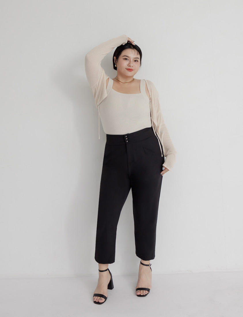 MISS. Apple-Shaped Body Friendly High Waist Plus Size Trousers