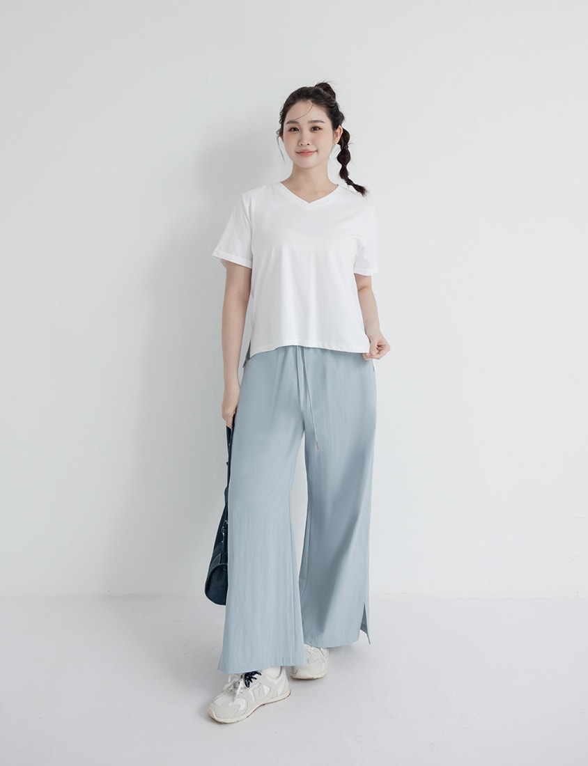 Instant Icy Cooling Sun Protection Slit Plus Size Wide-Leg Pants