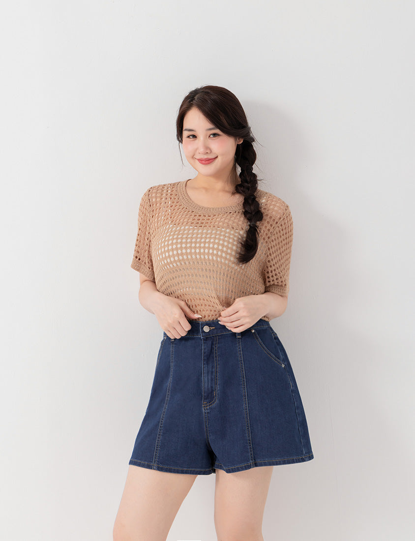 Standard Perfect Fit Slim Fit A-Line Plus Size Denim Shorts