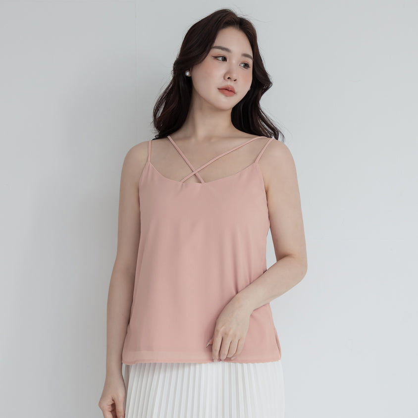 MISS. 2-Way Crinkle Chiffon Plus Size Tank Top