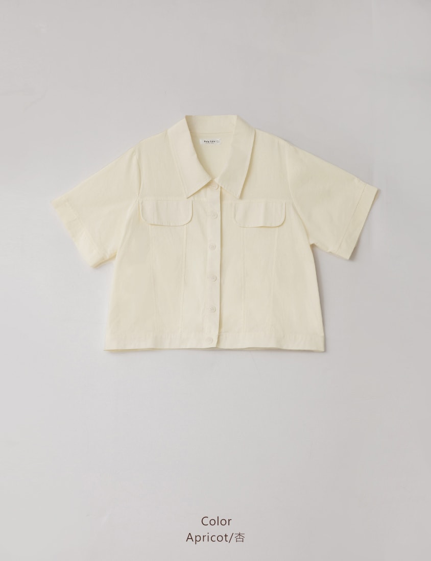Spring Cotton Linen Stitch Plus Size Short Sleeve Shirt