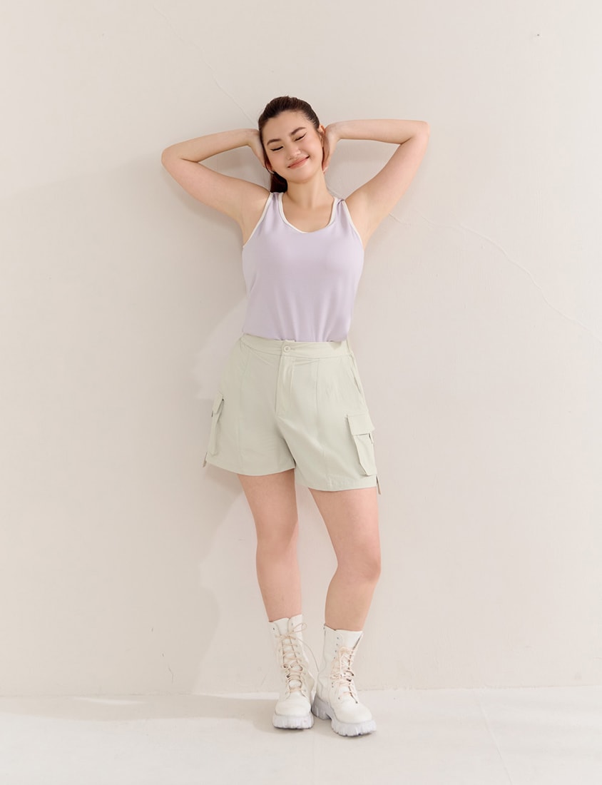 Pobra. Lyocell Cloud Cotton Contrast Plus Size Bra Tank Top