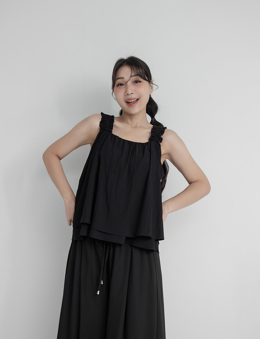 Cooling Crinkle Elastic Double-Layer Plus Size Tank Top