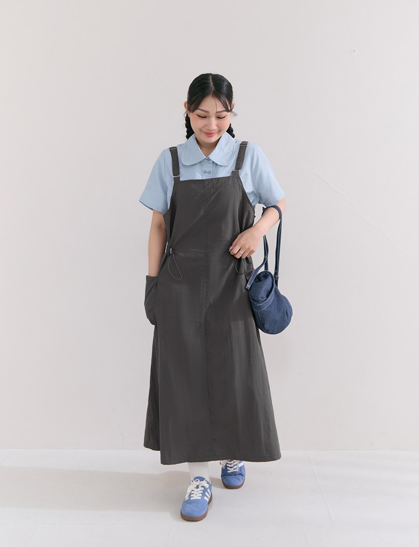 Light Utility Adjustable Strap Plus Size Maxi Dress