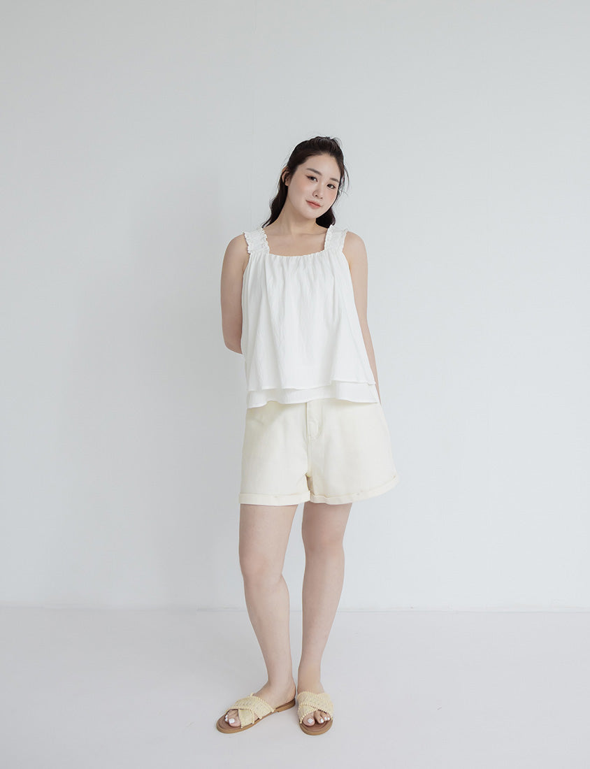 Cooling Crinkle Elastic Double-Layer Plus Size Tank Top