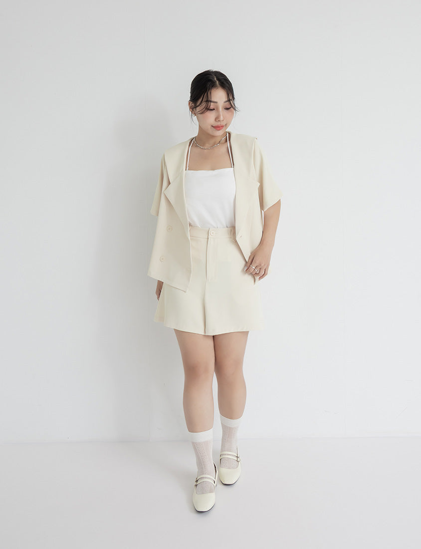 MISS. Silky Cooling A-Line Plus Size Tailored Shorts