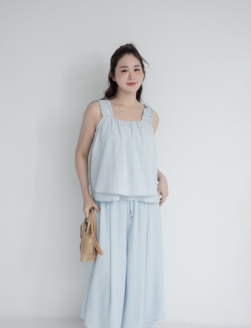 Cooling Crinkle Elastic Double-Layer Plus Size Tank Top