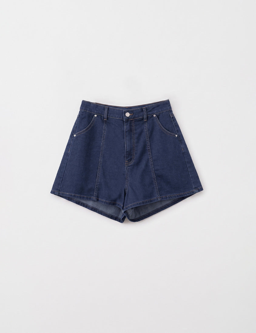 Apple-Shaped Friendly! Perfect Fit Slim Fit A-Line Plus Size Denim Shorts