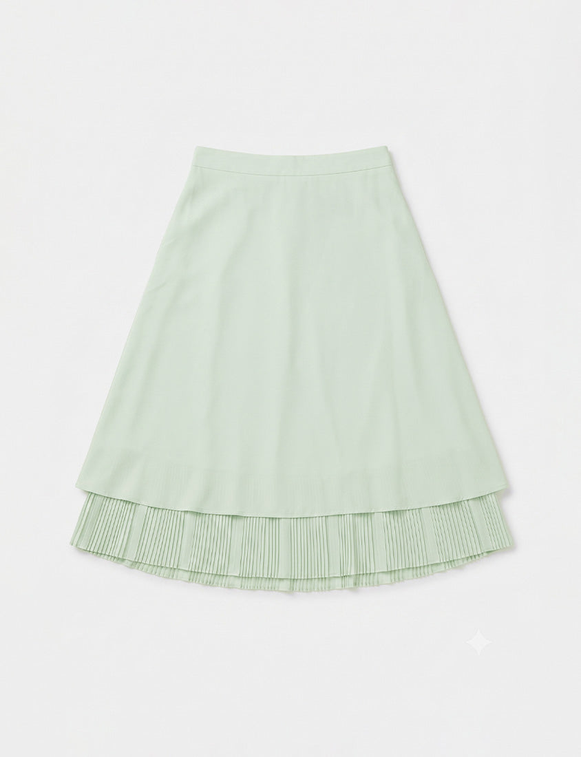 MISS. Elegant Pleated Chiffon Plus Size Maxi Skirt