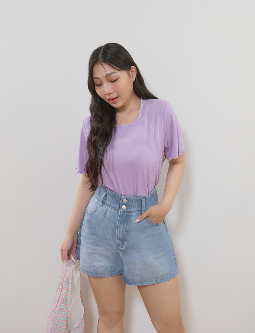 High Waist Hip-Lifting Stitch Plus Size Denim Shorts