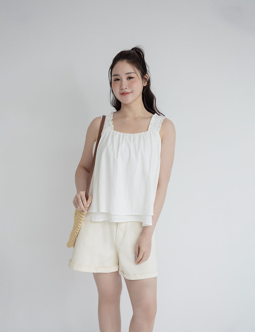 Cooling Crinkle Elastic Double-Layer Plus Size Tank Top