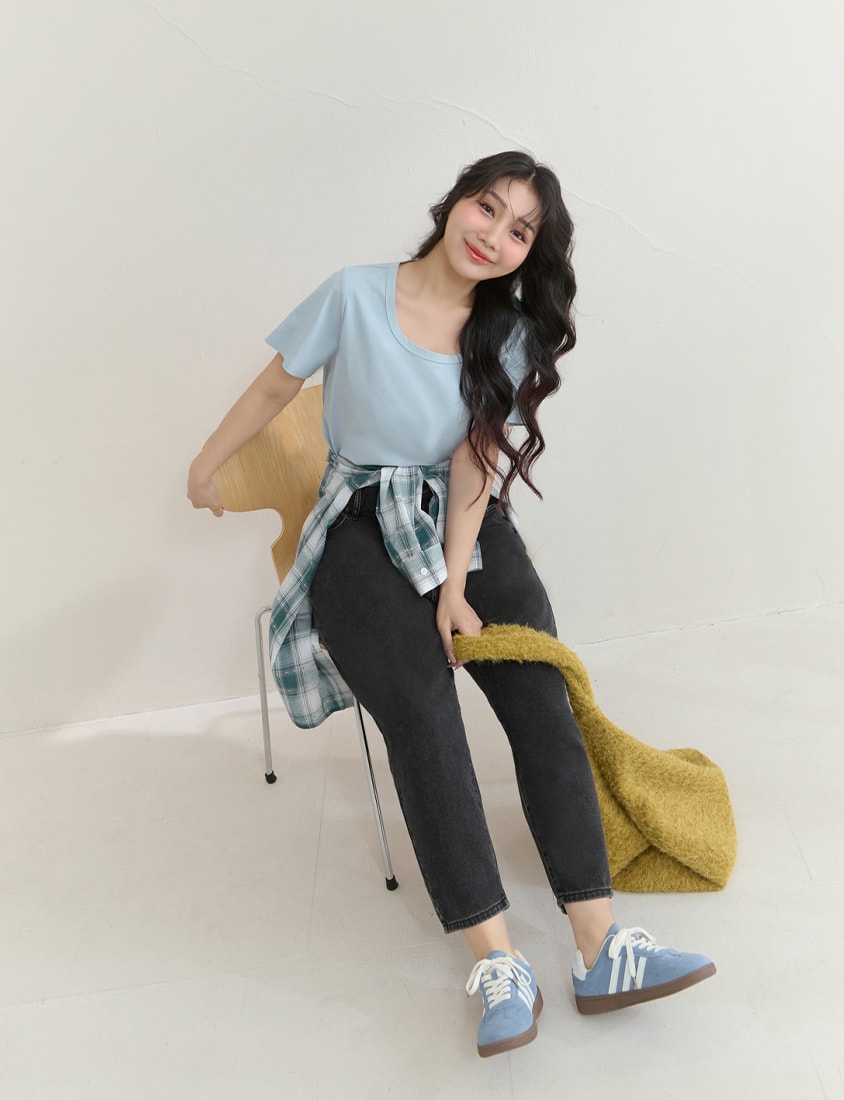 Upgraded 2.0! U-Neck Plus Size Slim Tee