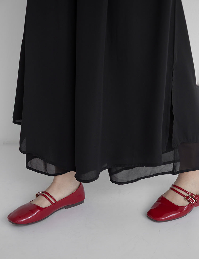 Flowy Layered Chiffon Plus Size Wide Leg Pants