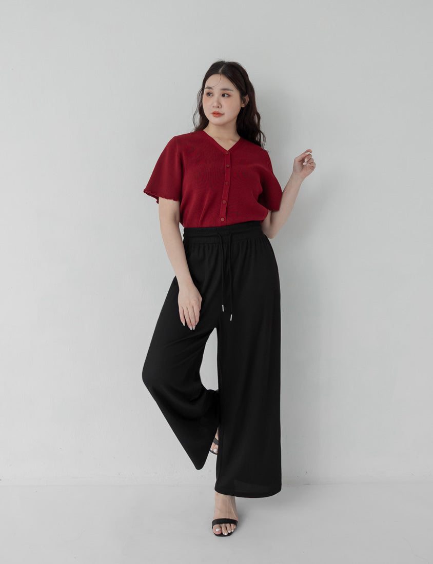 Hip-Contouring Slim Plus Size Wide Leg Pants (Regular)