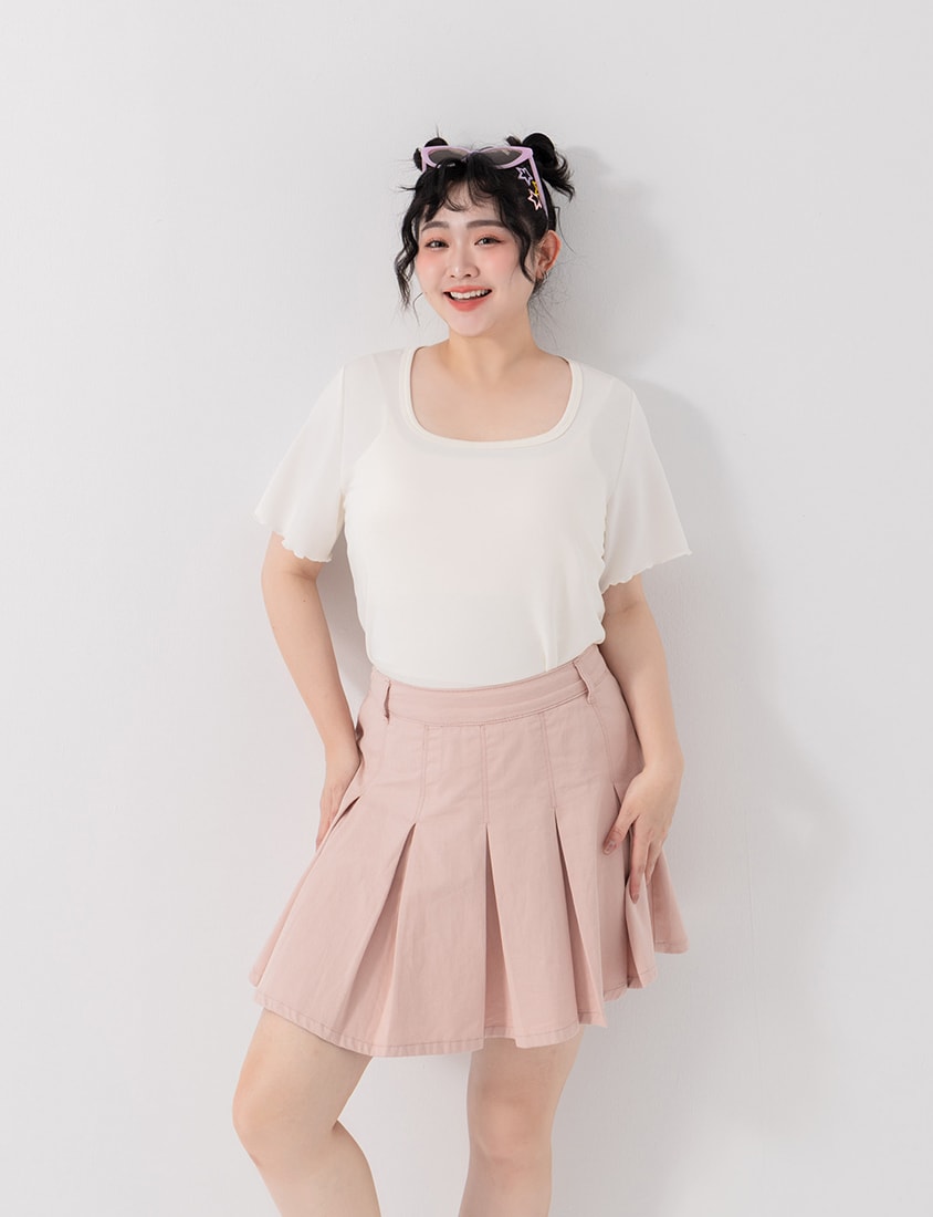 Instant Cooling Cloud Cotton Square Neck Plus Size Tee
