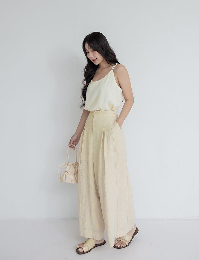 MISS. Tencel Linen Cropped Plus Size Tailored Pants