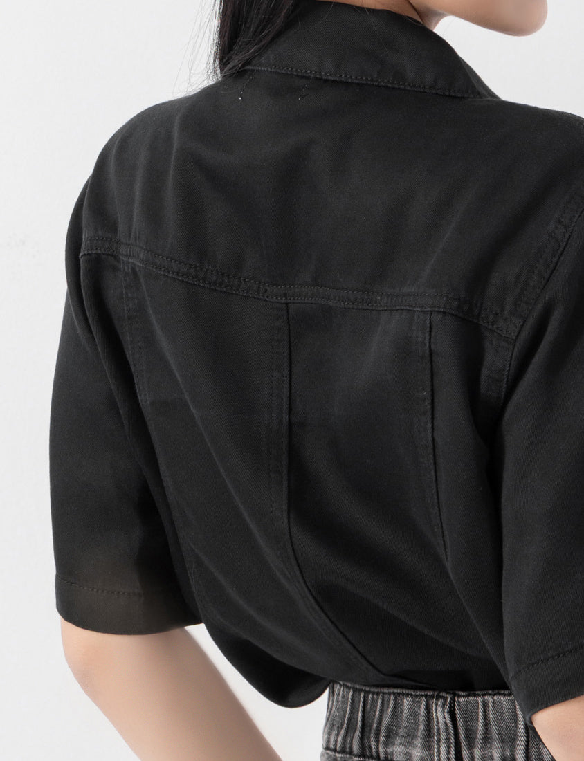 MUA! Cool Touch Lyocell Twill Cropped Plus Size Jacket