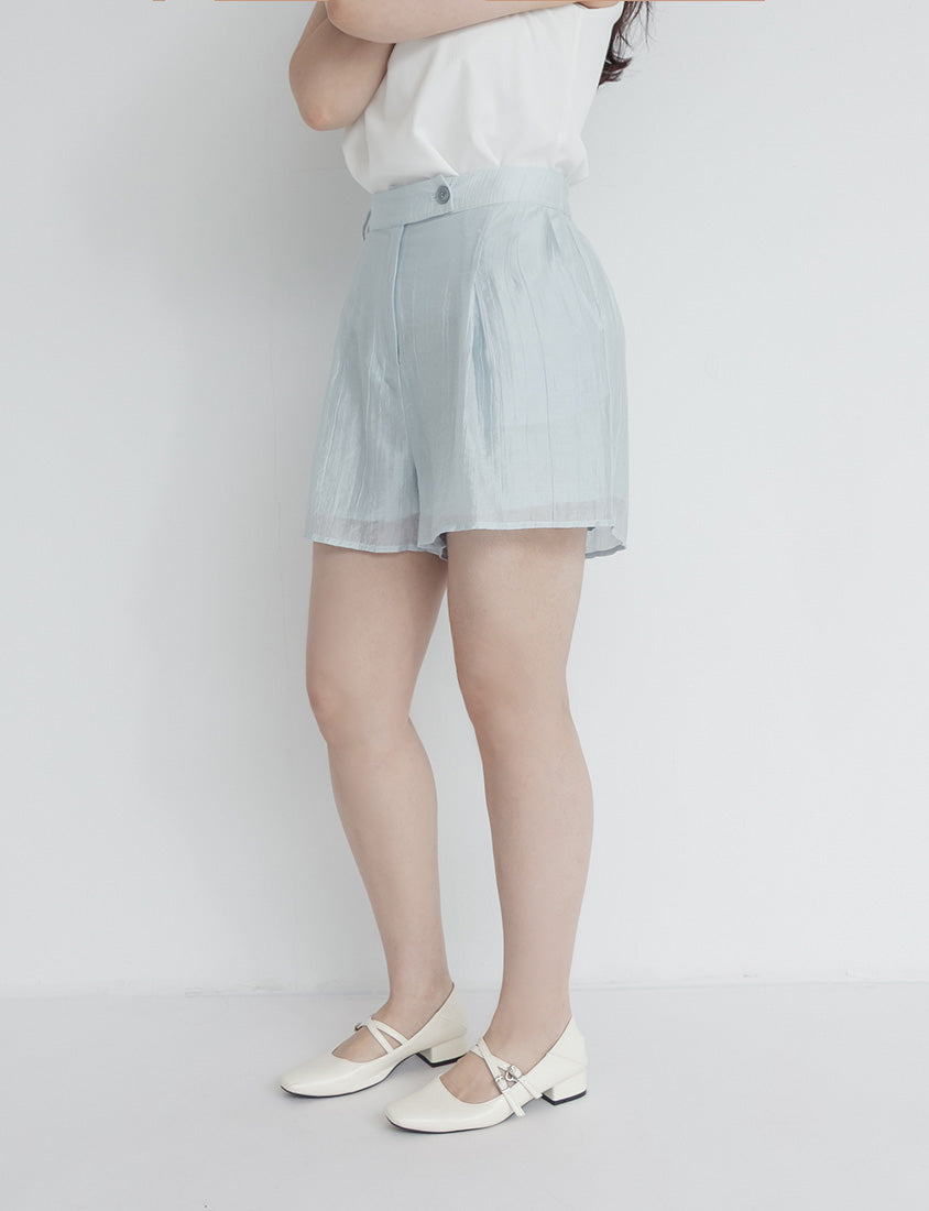 MISS. Lightweight Asymmetrical Crinkle Plus Size Shorts