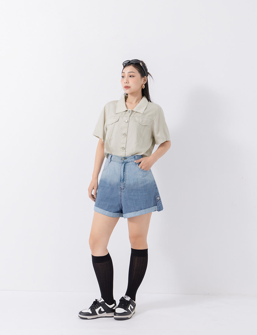 MUA! Cool Touch Lyocell Twill Cropped Plus Size Jacket