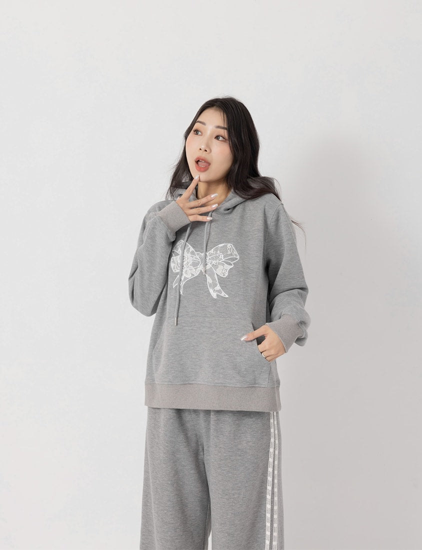 Lace Bow Cloud Cotton Plus Size Hoodie