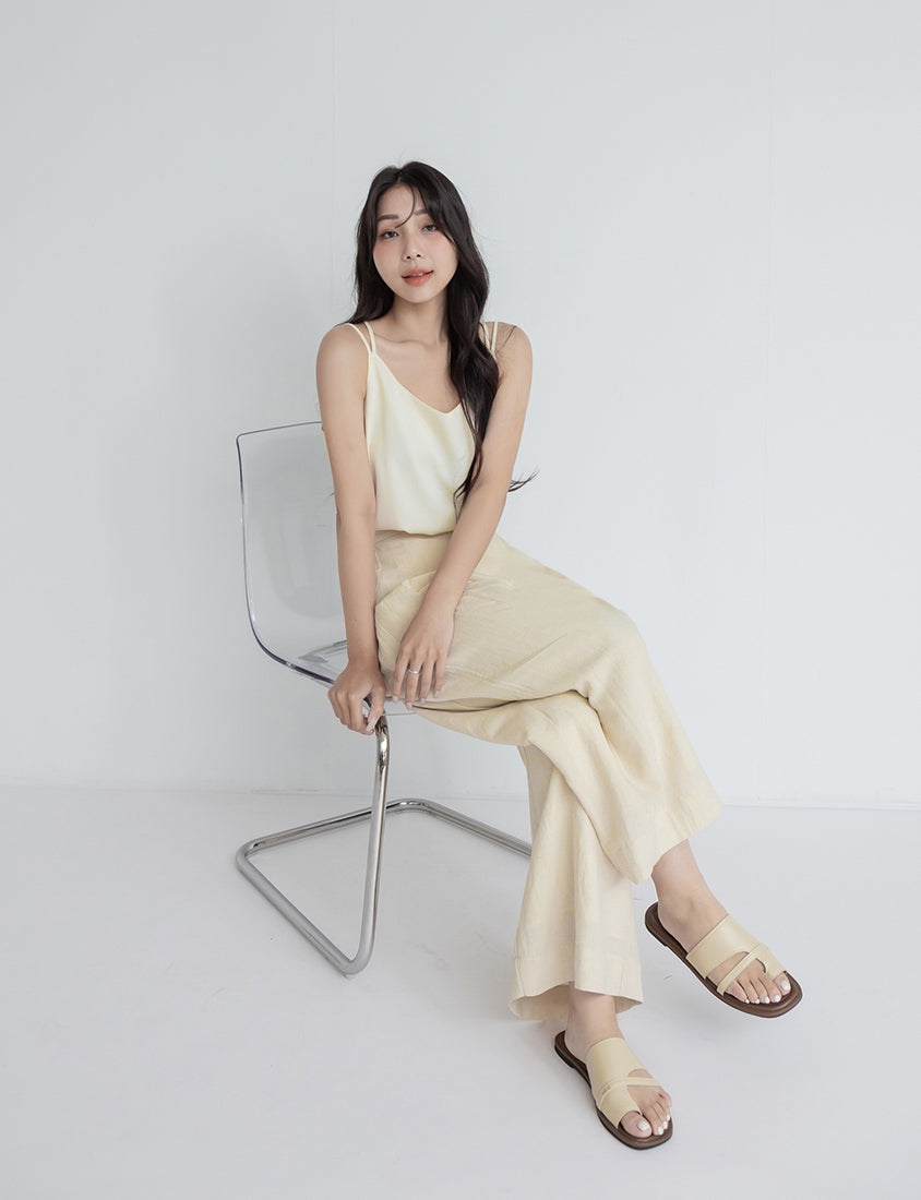 MISS. Tencel Linen Cropped Plus Size Tailored Pants