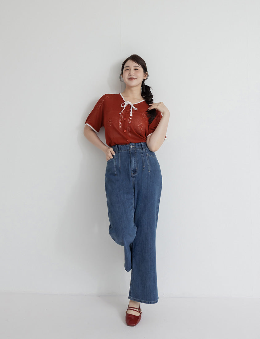Slim Stitch Distressed Lyocell Denim Plus Size Jeans
