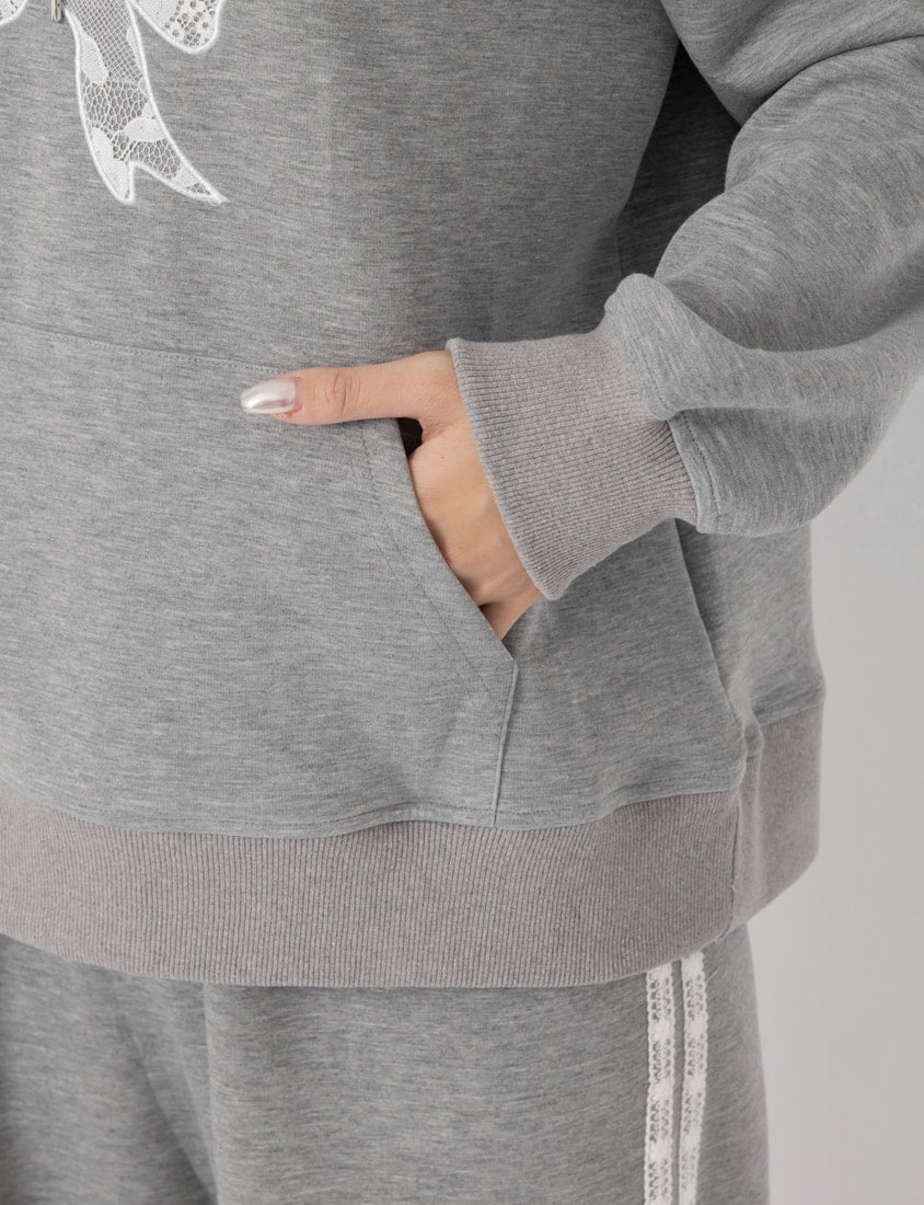 Lace Bow Cloud Cotton Plus Size Hoodie