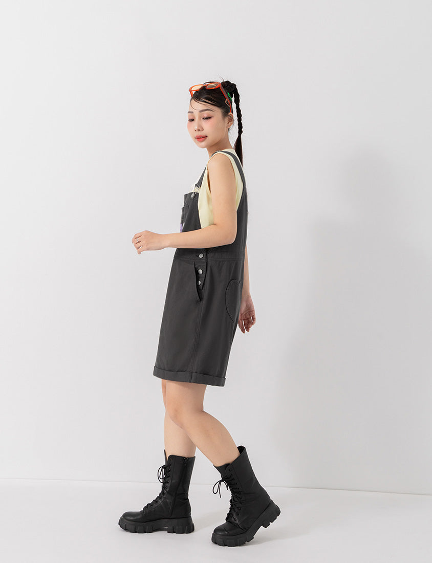 Poly Lulu x UGLY MEWS Collab Plus Size Overall Shorts