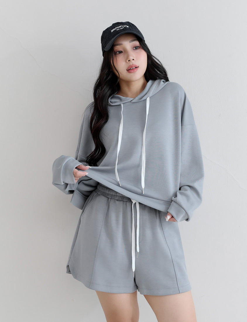 Cloud Cotton Multi-Color Cropped Plus Size Hoodie