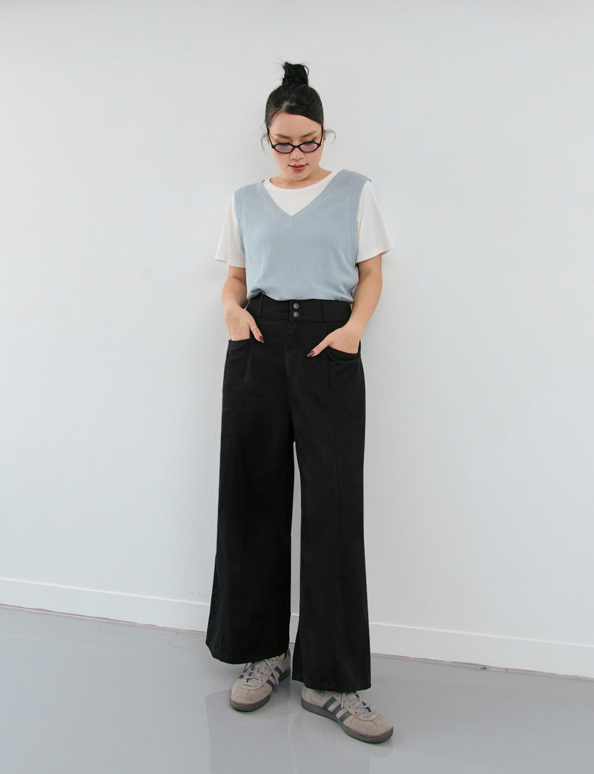 Contrast Waffle Faux Two Piece Plus Size Tee