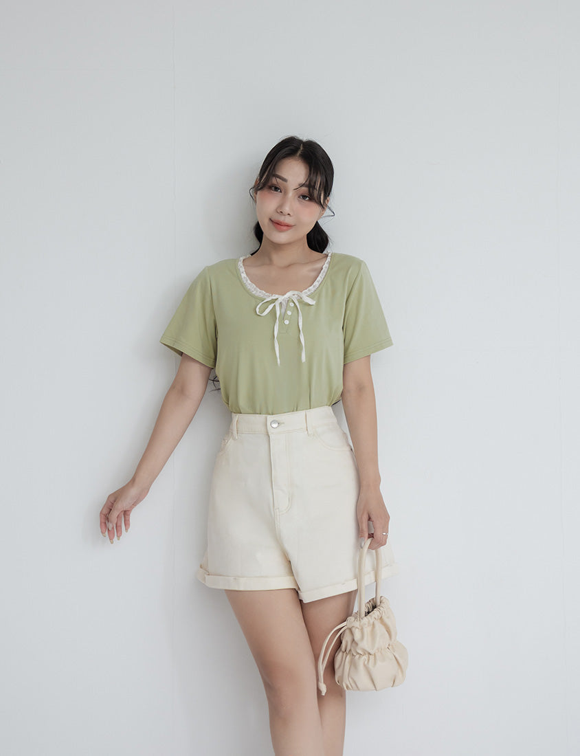 Korean Style Layered Faux Two-Piece Plus Size Top