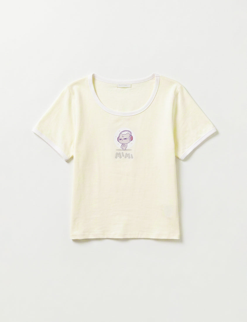 Poly Lulu x UGLY MEWS Collab Cute Cat Tee