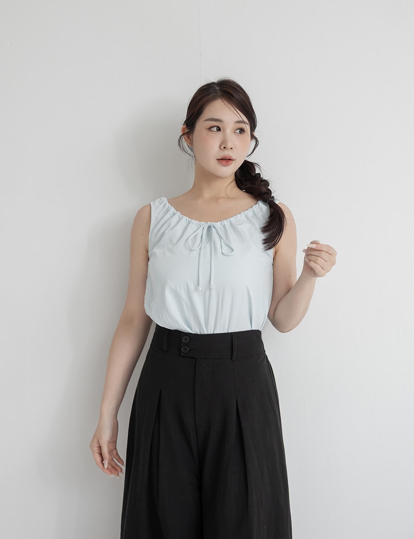 Cooling Drawstring Sleeveless Plus Size Top