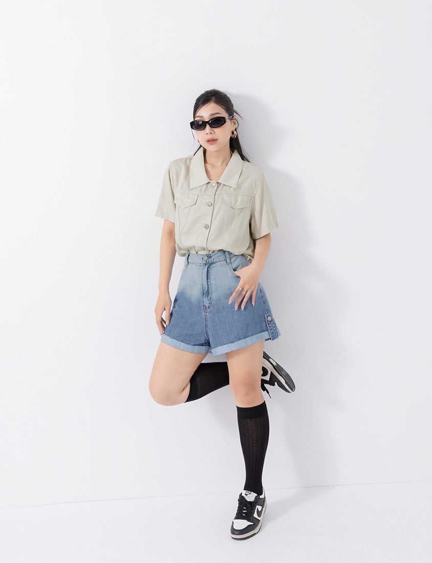 MUA! Cool Touch Lyocell Twill Cropped Plus Size Jacket