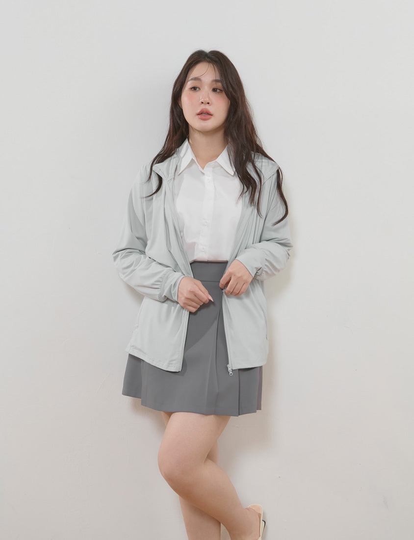 Icy Cooling Detachable Hooded Sun Protection Plus Size Jacket
