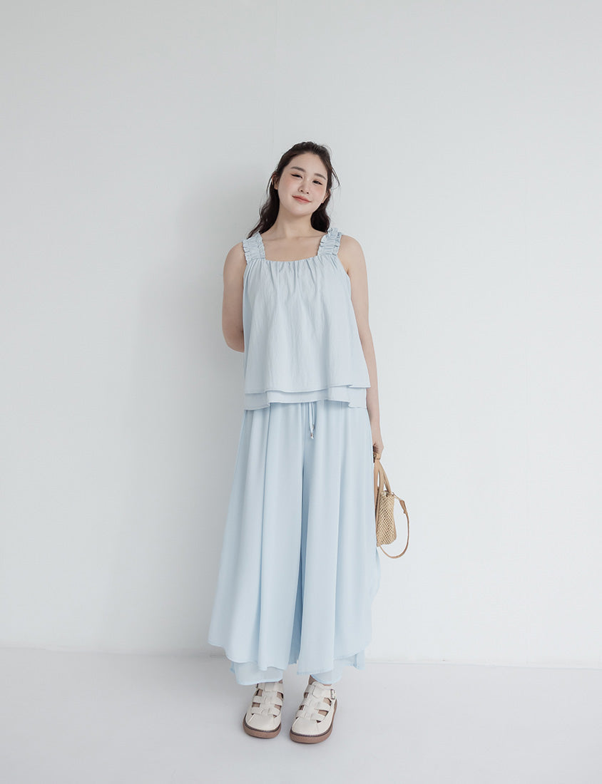Cooling Crinkle Elastic Double-Layer Plus Size Tank Top