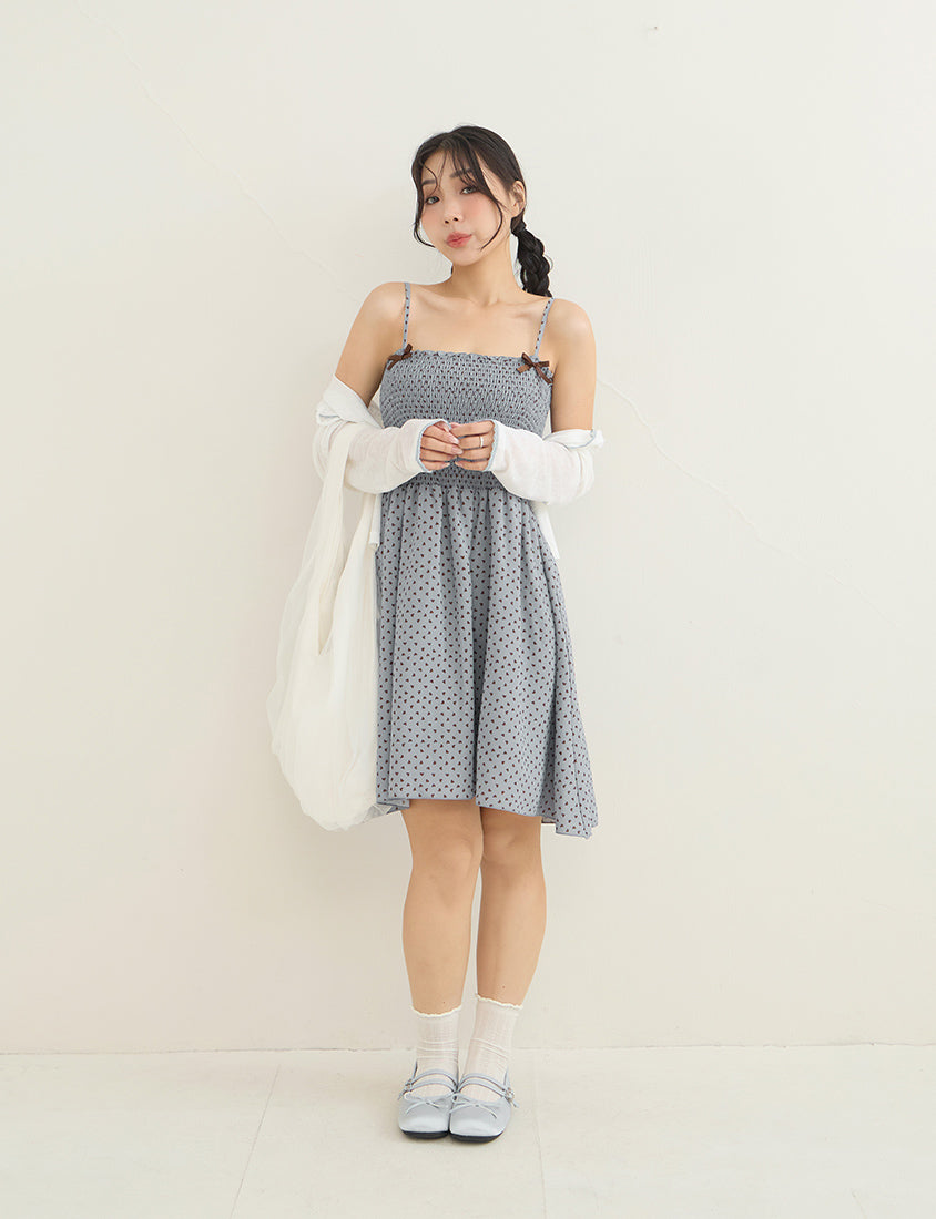 Sweet Contrast Heart Cami Plus Size Mini Dress