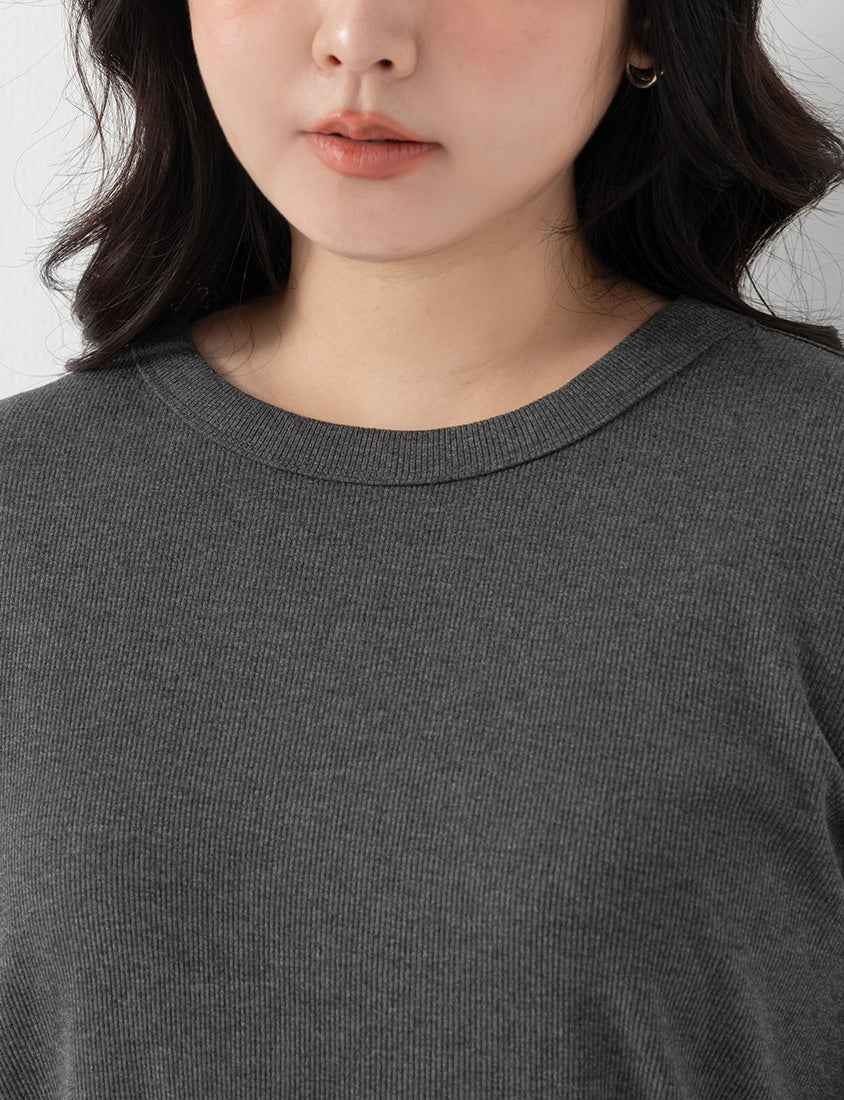 Layering Essential Lace Panel Knit Plus Size Top