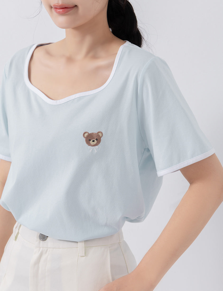 Instant Cooling Sorona Teddy Embroidered Plus Size Tee