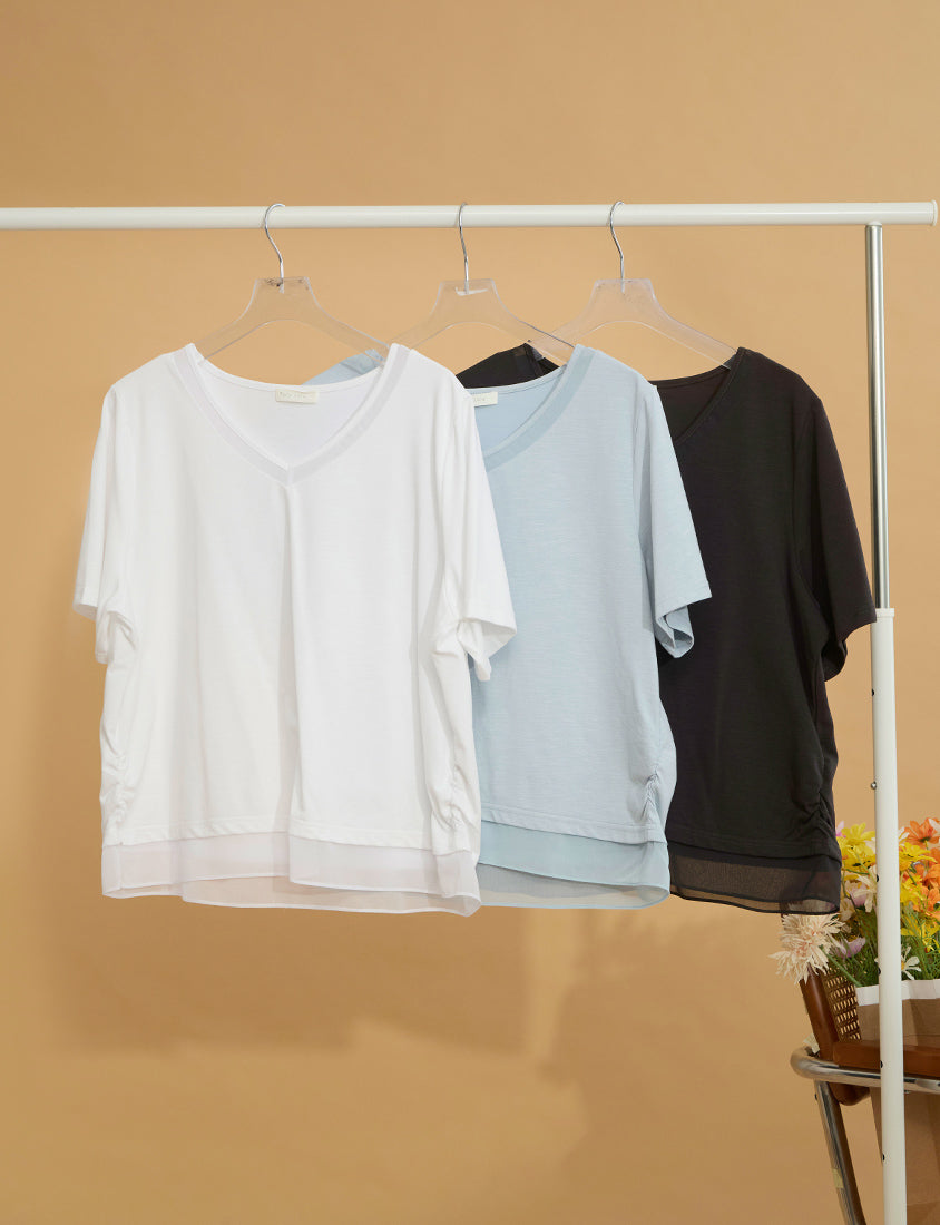 Silky Cool Sorona Mesh Panel Plus Size Tee