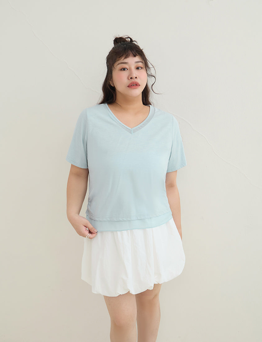 Silky Cool Sorona Mesh Panel Plus Size Tee