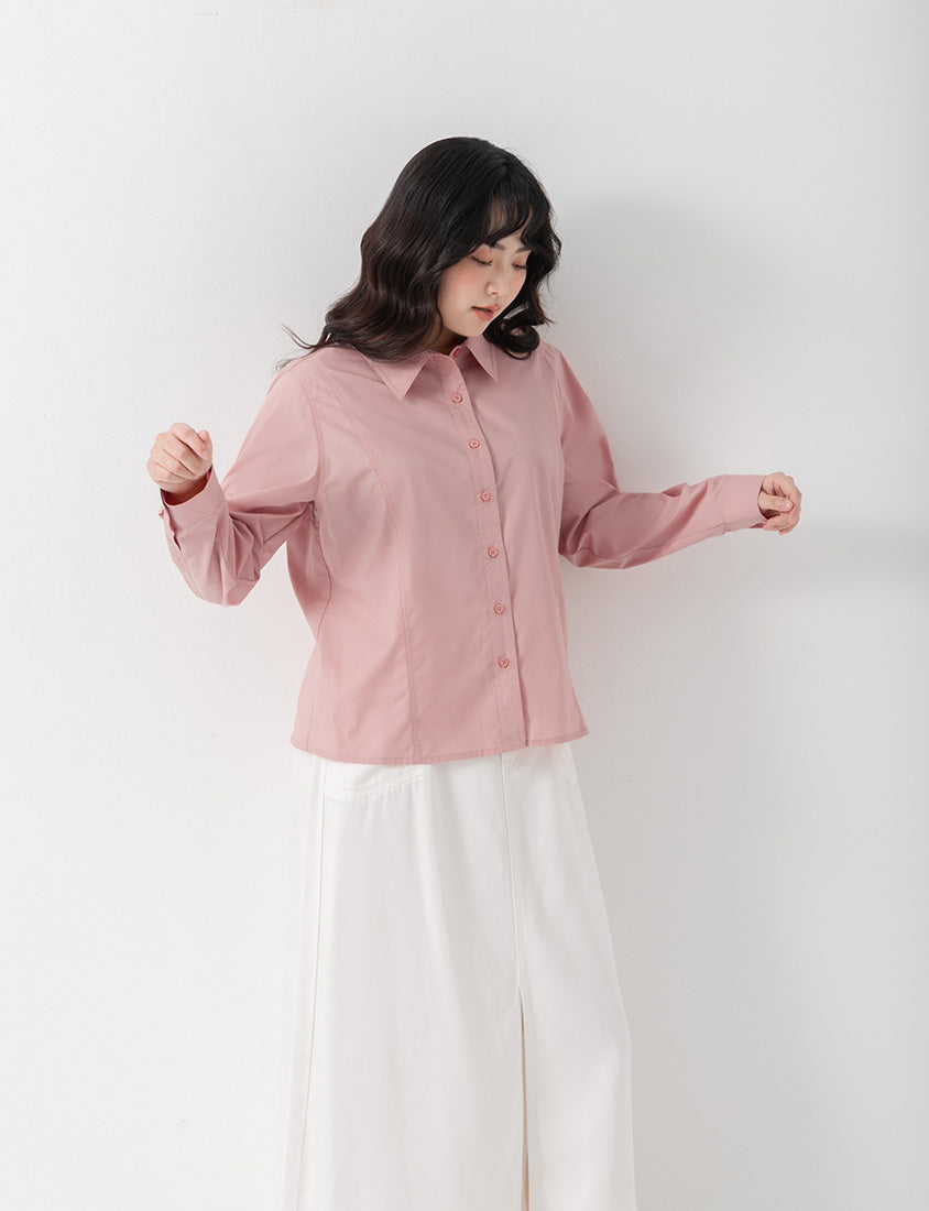 Apple-Shaped Friendly! Perfect Fit Seamed Versatile Plus Size Shirt