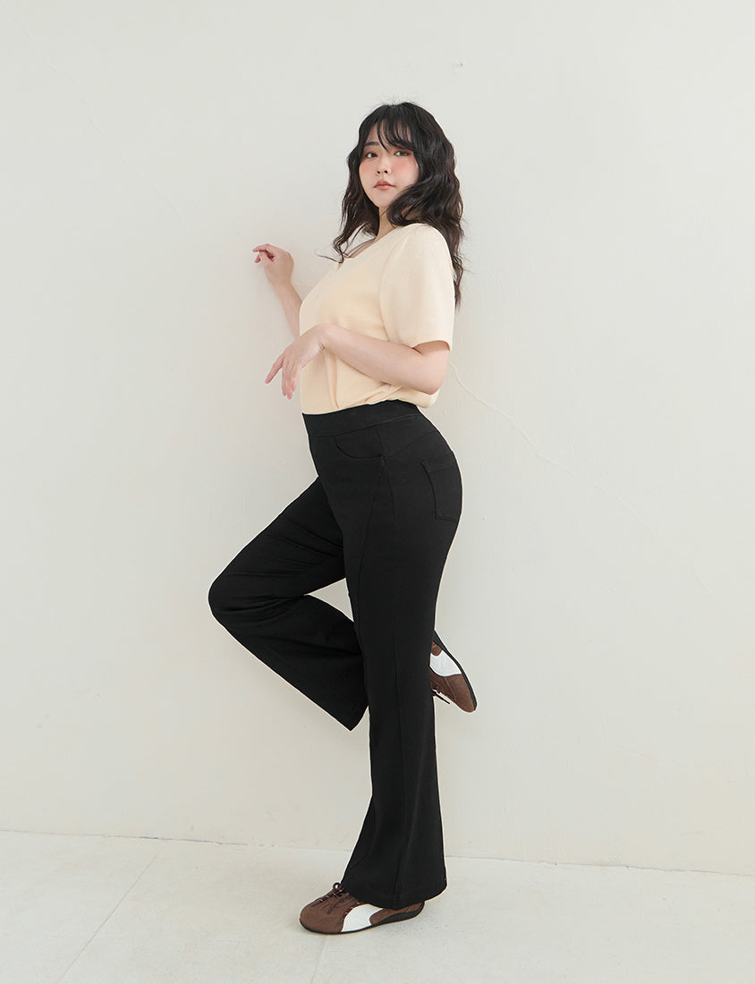Waffle Knit Faux Two-Piece Plus Size Top